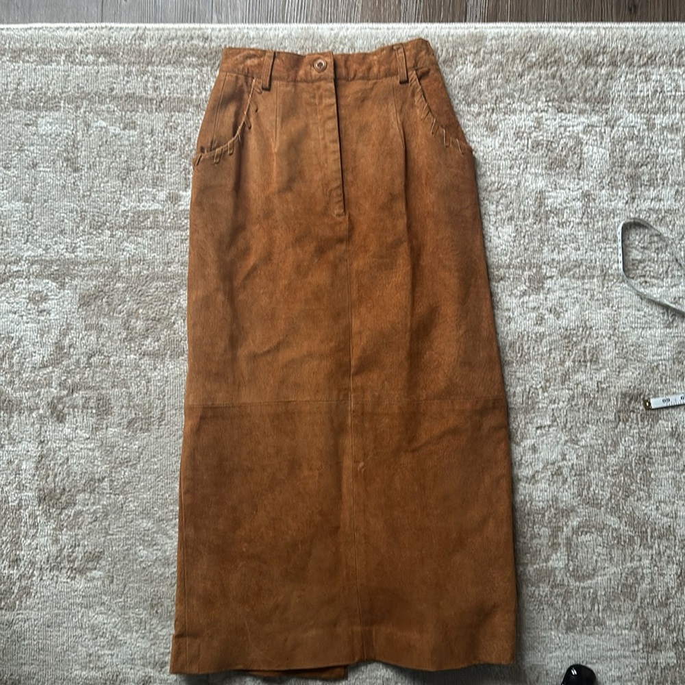 Vintage Brown Suede Skirt